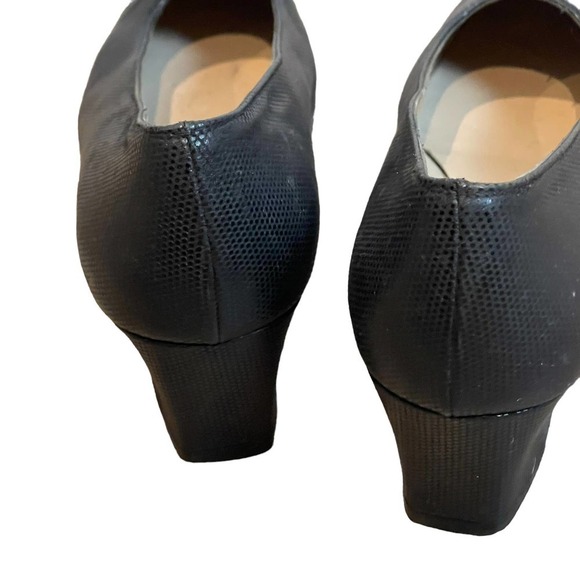 Ferragamo Slip On Square Toe Leather Pumps Black Women's Size 8 - Picture 6 of 11